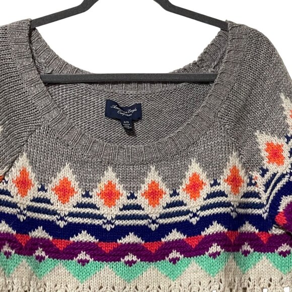 American Eagle Outfitters XL Multicolor Knit Sweater Fair Isle Pattern - Picture 2 of 9